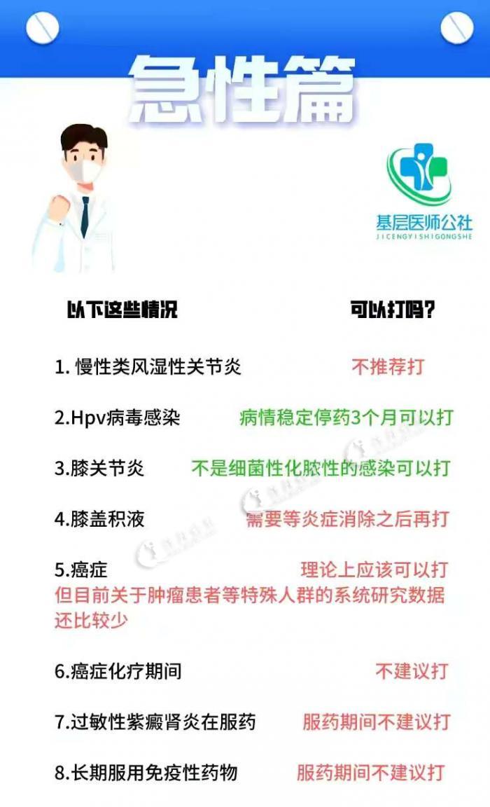 新冠疫苗接种禁忌人群一览表